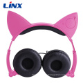 Fashionable Colorful Cat Ear Headphones with Blinking Lights